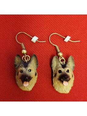 German Shepherd Dog Dangling Earrings